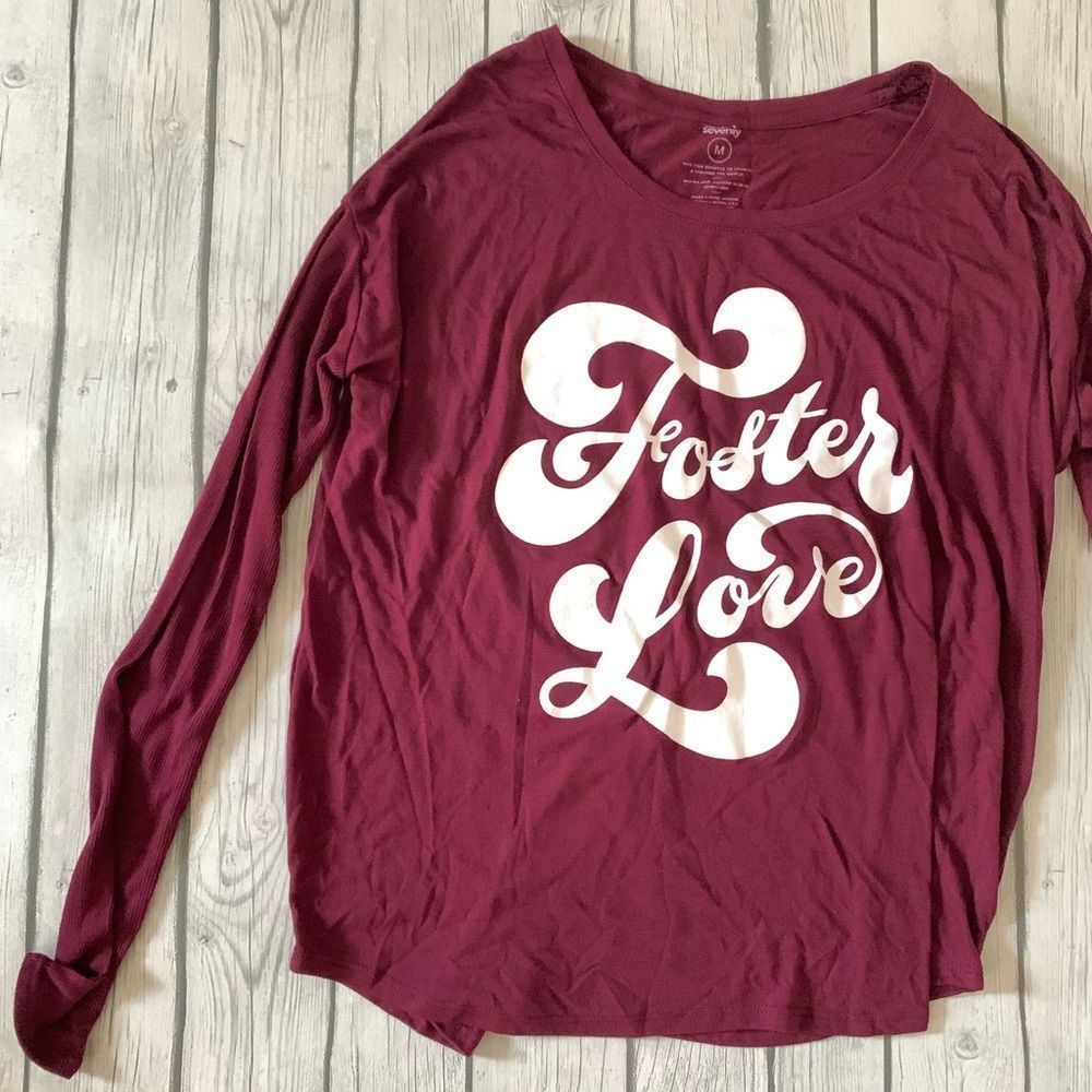 Sevenly maroon foster love dolman top-medium - Picture 2 of 6
